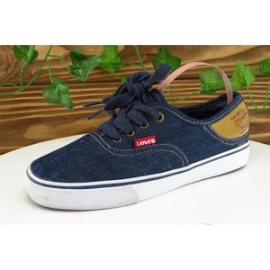 Levi's‎ Youth Boys Shoes Sz 1 M Blue Fabric Fashion Sneakers